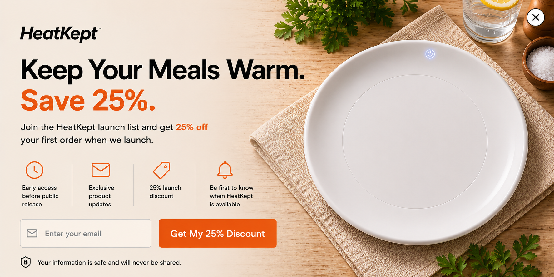 Join the HeatKept launch list and save 25%