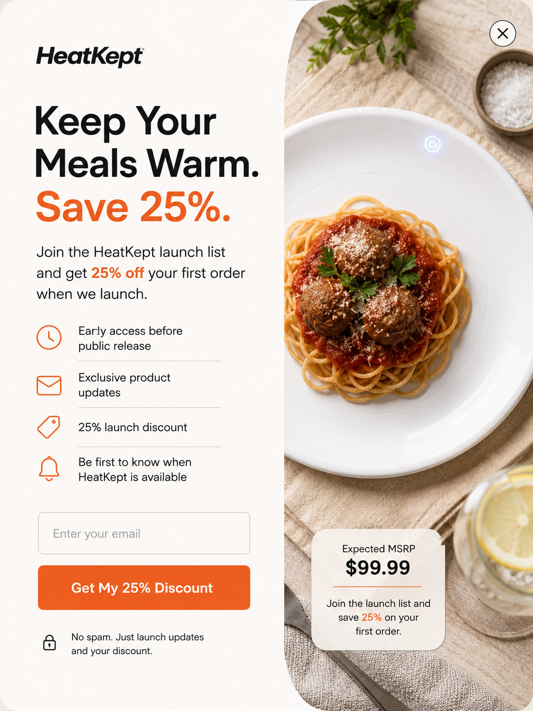 Join the HeatKept launch list and save 25%
